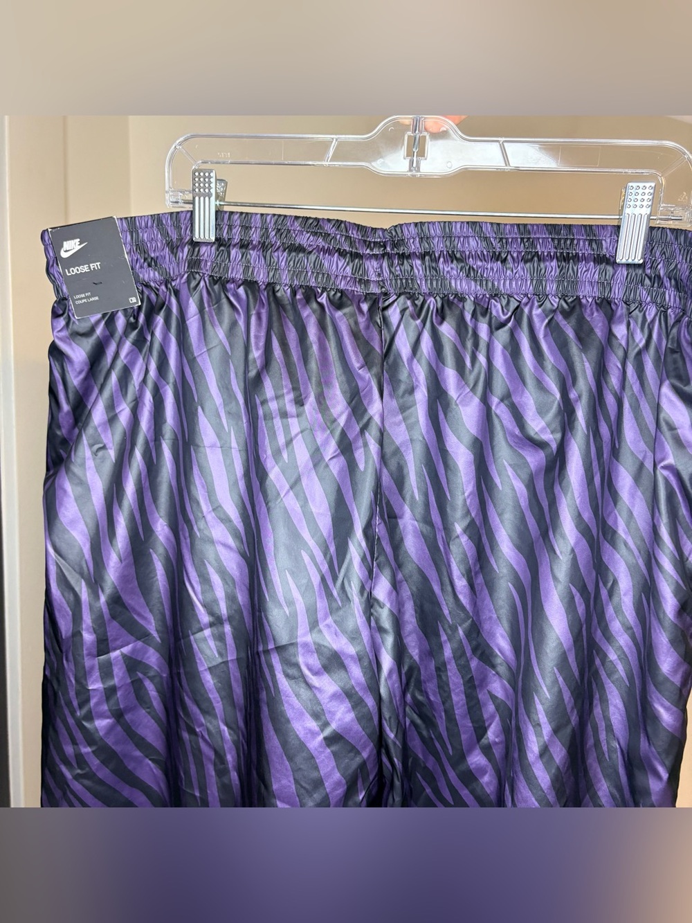 Nike NWT Purple and Black Zebra Print Loose Fit Track Jogging Pants Size XXL - Picture 5 of 11